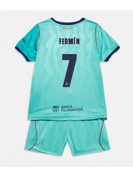 Barcelona Fermin Lopez #7 Replika Tredje Kläder Barn 2026-27 Kortärmad (+ byxor)
